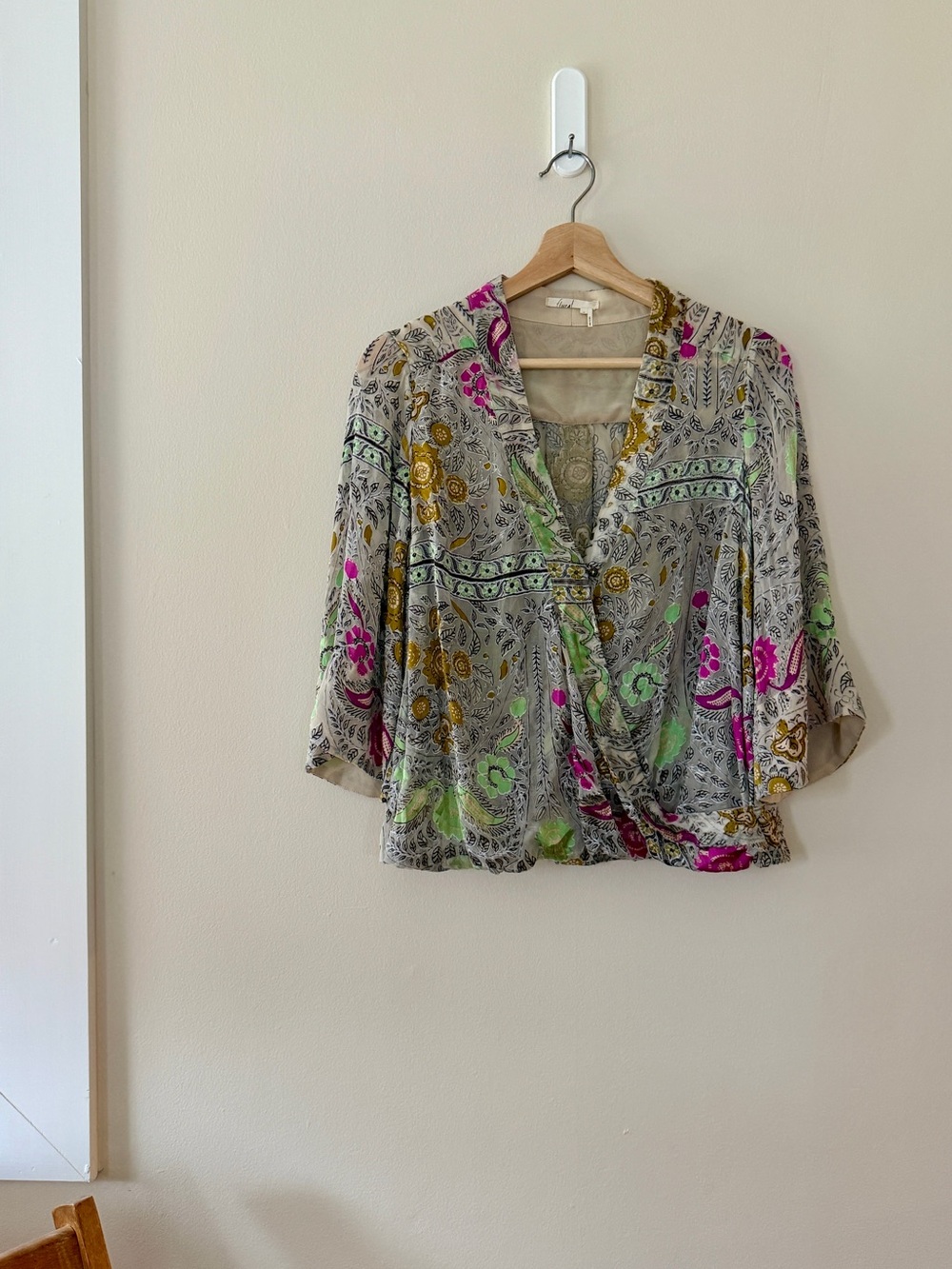 Anthropologie Floreat Flower Paisley Wrap Blouse
